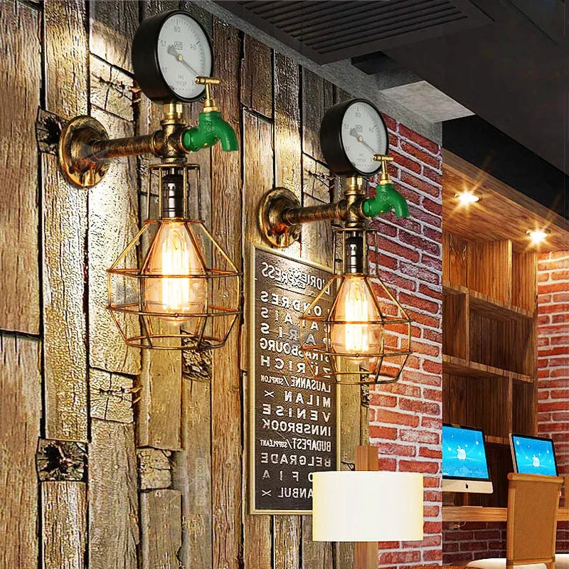 DecorBites™ Industrial Retro Wall Light: Steam Punk Lighting Fixtures for Home Decor