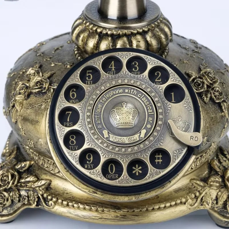 Vintage Rotary Phone with Customizable Voice Recording Function