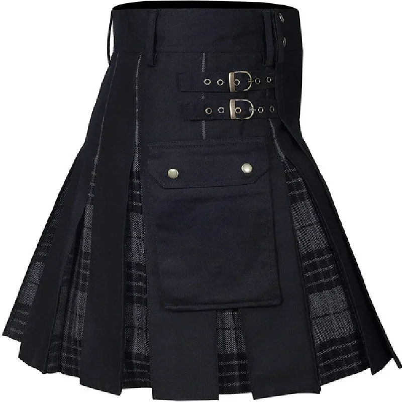 Kilt for Men, Utility Kilt, 100% Cotton Jeans Hybrid Kilt, Modern Box Pleated Tartan Traditional Men's Kilt