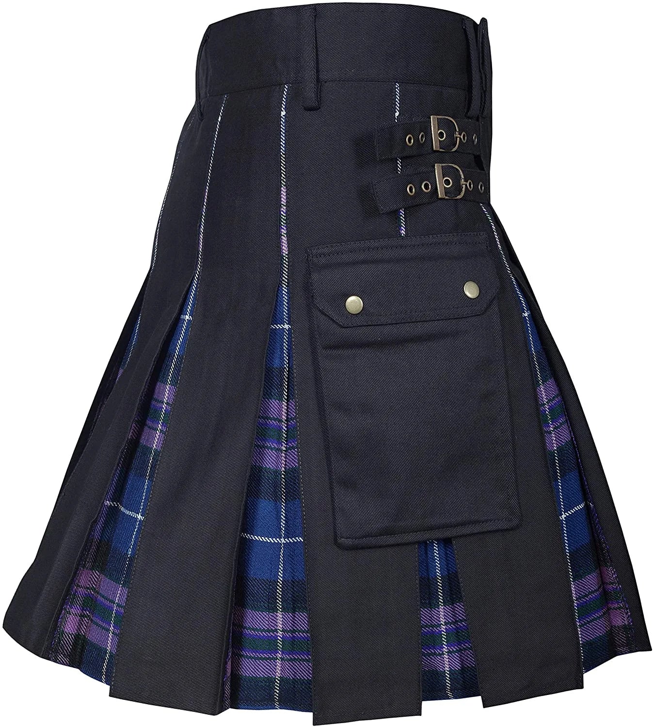 Kilts For Men, Utility Kilt, 100% Cotton Jeans Hybrid Kilt, Modern Box Pleated Tartan Traditional Mens Kilt