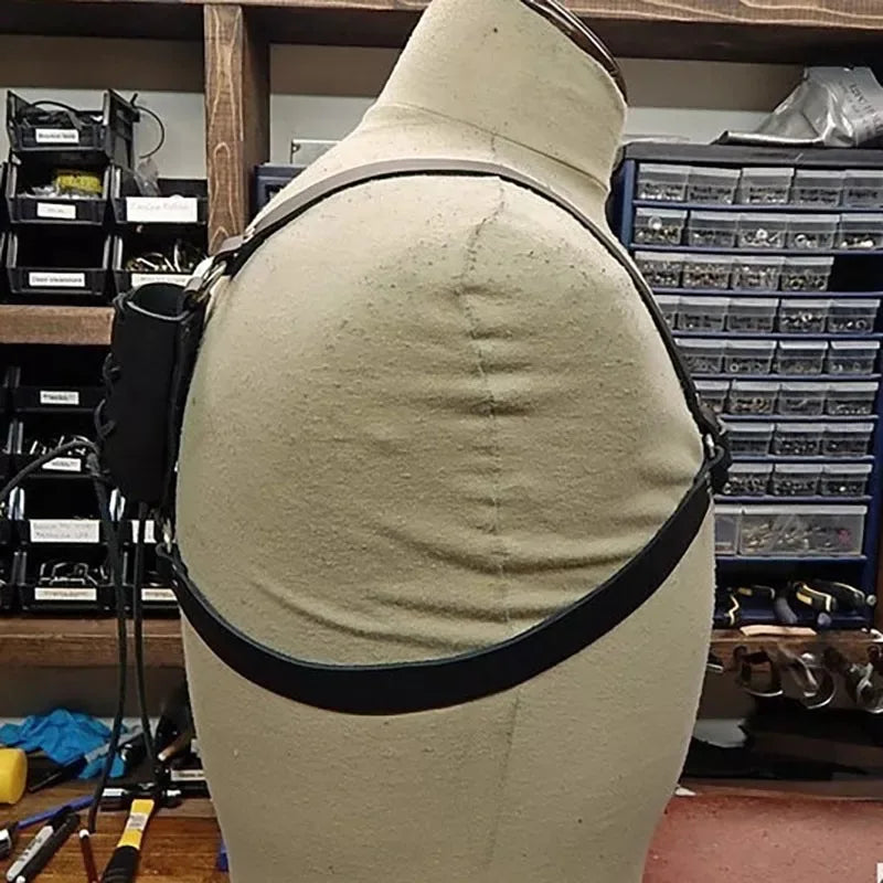 Medieval Sword Katana Shoulder Back Sheath Scabbard Holder Ninja Warrior Samurai Cosplay Costume PU Leather Belt Rapier Holster