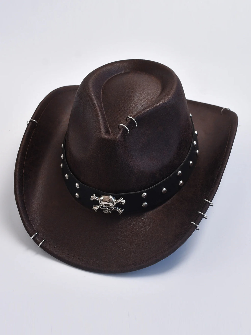 Faux Leather Vintage Western Cowboy Hat For Men