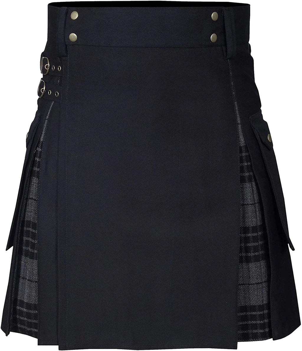 Kilts For Men, Utility Kilt, 100% Cotton Jeans Hybrid Kilt, Modern Box Pleated Tartan Traditional Mens Kilt