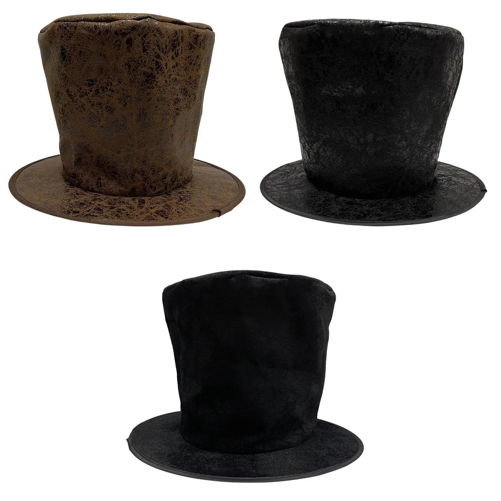 Extra Tall Top Hat Steampunk Nightclub Stage Performance Fashion Flat Top Cosplay Festival Role Playing Magician Hat Fancy Dress
