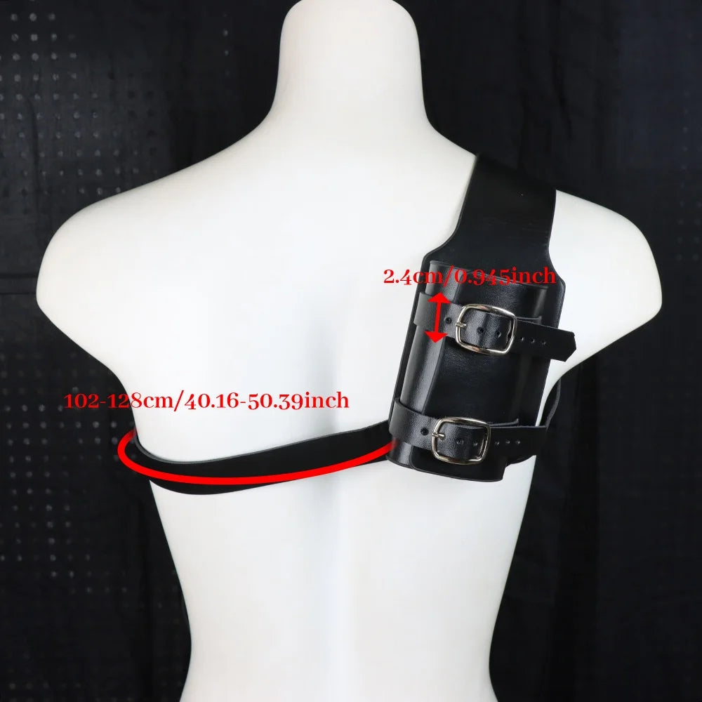Black Premium Viking Medieval Knight Sword Sheath PU Leather Halloween Costume Accent Perfect for LARP Stage Cosplay