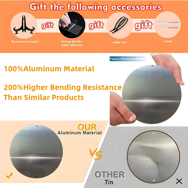 Steampunk Guitar Wall Art Decor,  Round Aluminum Metal Sign with Gears & Roses, Waterproof & Weather Resistant for Home, Office