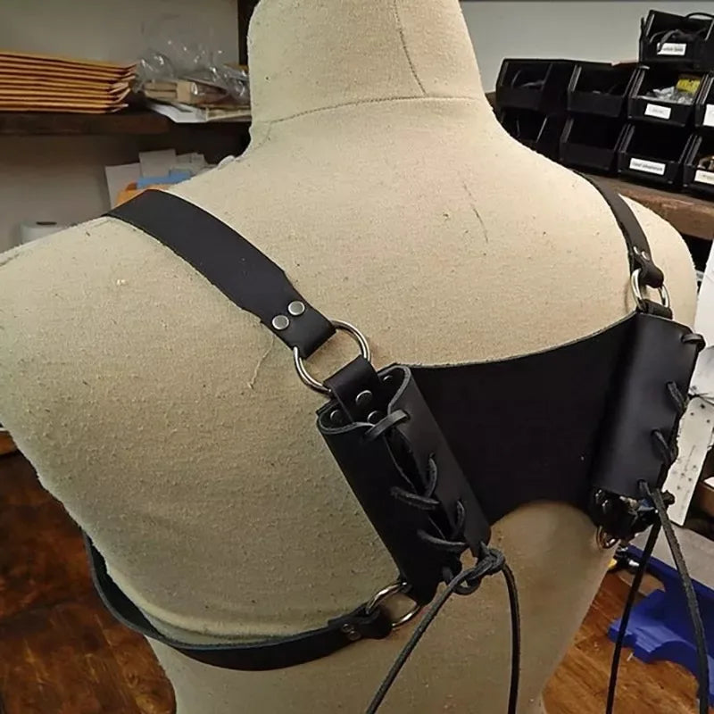 Medieval Sword Katana Shoulder Back Sheath Scabbard Holder Ninja Warrior Samurai Cosplay Costume PU Leather Belt Rapier Holster