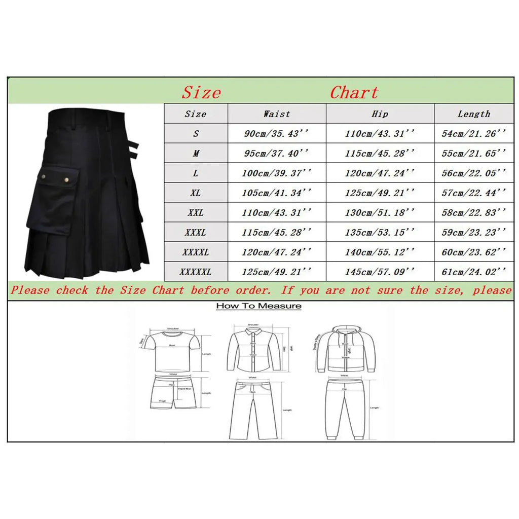 Kilts Men's Utility Kilt For Men Modern Hybrid Cotton & Tartan Kilts Scottish