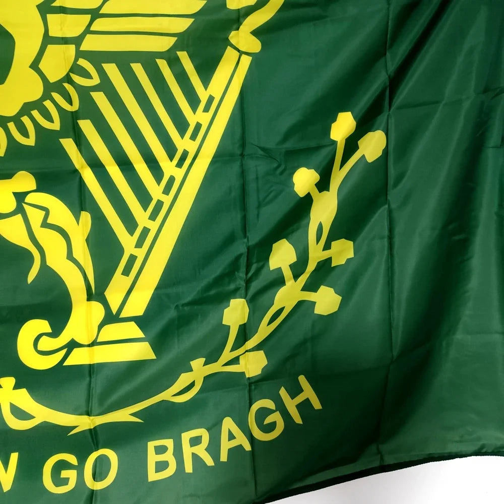 Ireland Flag Irish Harp Erin Go Bragh - 90x150cm Polyester Banner, Outdoor Decor, Fade Proof, Waterproof, Premium Quality