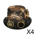 Gothic Steampunk Punk Top Hat with Gear Glasses