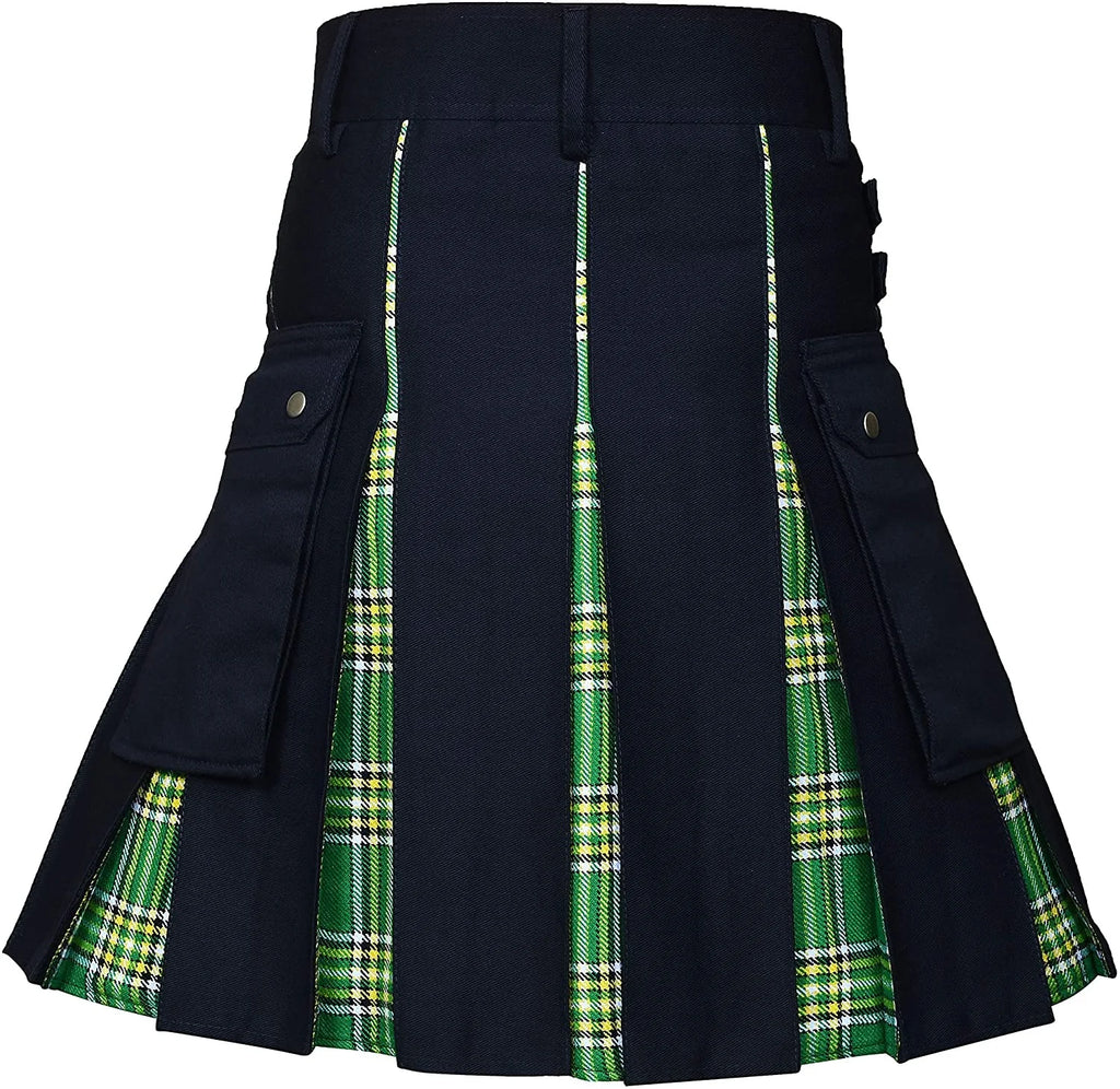 Kilts For Men, Utility Kilt, 100% Cotton Jeans Hybrid Kilt, Modern Box Pleated Tartan Traditional Mens Kilt