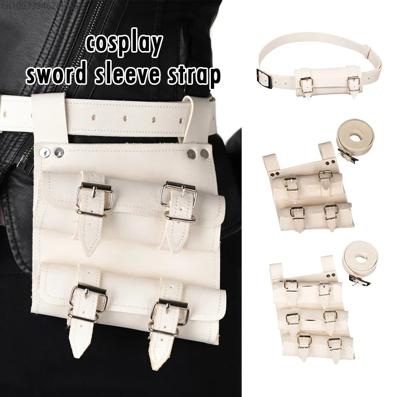 Medieval Sword Frog With Belt Waist Sheath Scabbard Warrior Armor Costume Rapier PU Leather Warrior Rapier Scabbard Holster