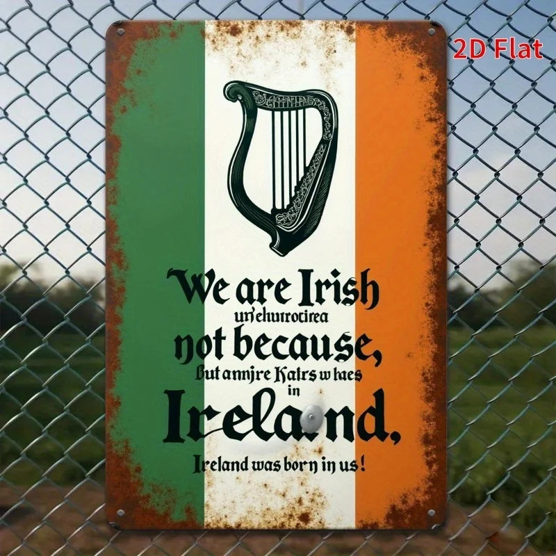 Irish Themed Metal Sign - Vintage Harp Design Iron Wall Art, Inspirational Quote, Easy to Hang for Home, Office, Cafe, Bar, Re