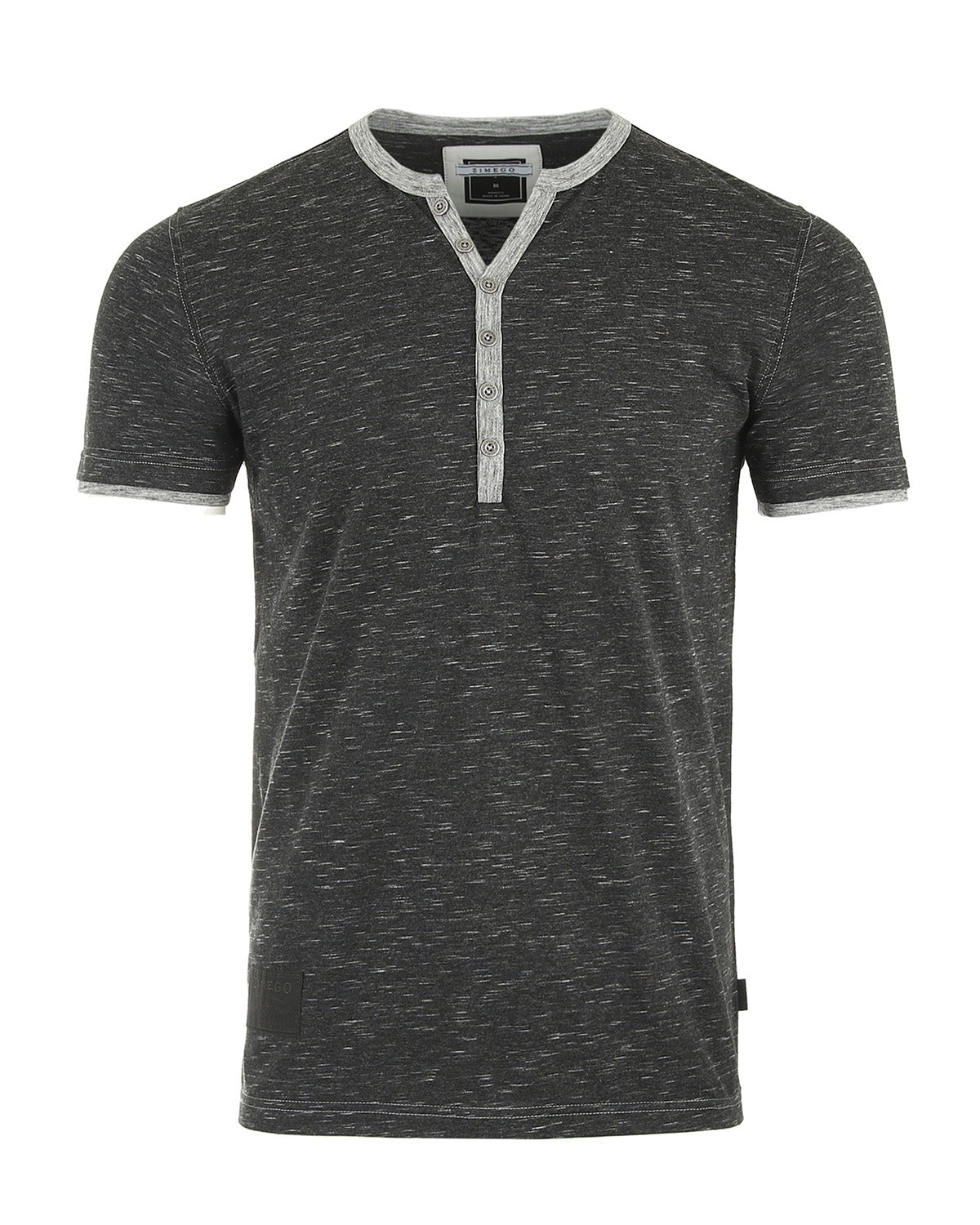 Short Sleeve Y Neck Henley Button T-Shirts