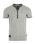 Short Sleeve Y Neck Henley Button T-Shirts